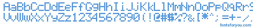 LiquidCrystalDisplay Font – Blue Fonts on White Background