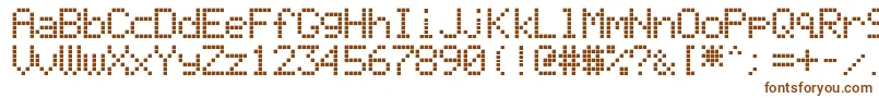 LiquidCrystalDisplay-fontti – ruskeat fontit valkoisella taustalla