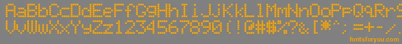 LiquidCrystalDisplay-Schriftart – Orangefarbene Schriften auf grauem Hintergrund