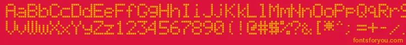フォントLiquidCrystalDisplay – 赤い背景にオレンジの文字