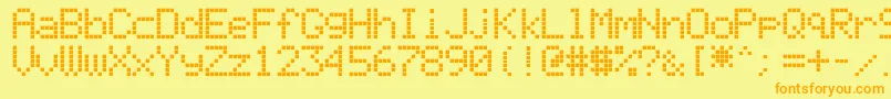 LiquidCrystalDisplay Font – Orange Fonts on Yellow Background