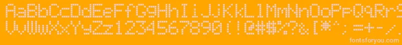 LiquidCrystalDisplay-Schriftart – Rosa Schriften auf orangefarbenem Hintergrund