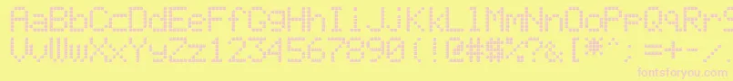 LiquidCrystalDisplay-Schriftart – Rosa Schriften auf gelbem Hintergrund