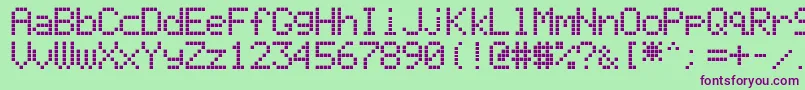 LiquidCrystalDisplay Font – Purple Fonts on Green Background