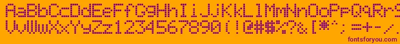 LiquidCrystalDisplay Font – Purple Fonts on Orange Background