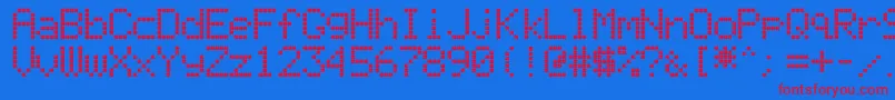 LiquidCrystalDisplay Font – Red Fonts on Blue Background