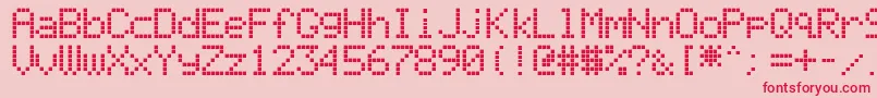 Czcionka LiquidCrystalDisplay – czerwone czcionki na różowym tle