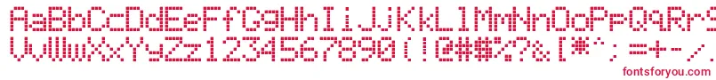 LiquidCrystalDisplay Font – Red Fonts on White Background