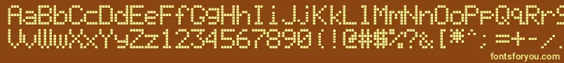 LiquidCrystalDisplay Font – Yellow Fonts on Brown Background