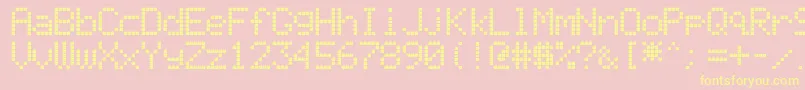 Fonte LiquidCrystalDisplay – fontes amarelas em um fundo rosa