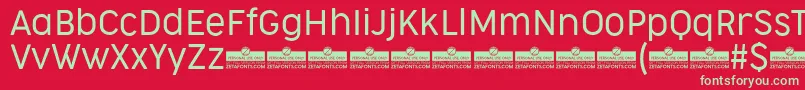 CocogooseNarrowLightTrial Font – Green Fonts on Red Background