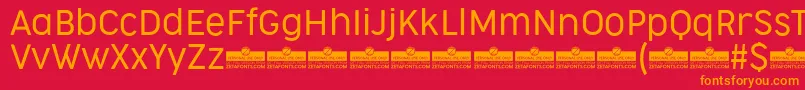 CocogooseNarrowLightTrial Font – Orange Fonts on Red Background