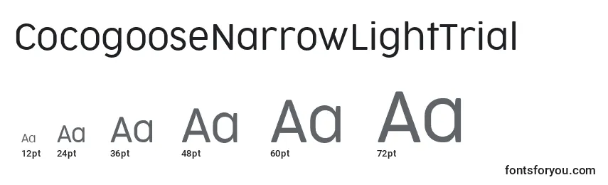 Größen der Schriftart CocogooseNarrowLightTrial