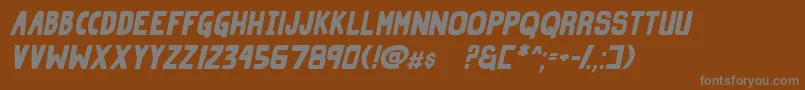 GrindZeroBoldItalic Font – Gray Fonts on Brown Background