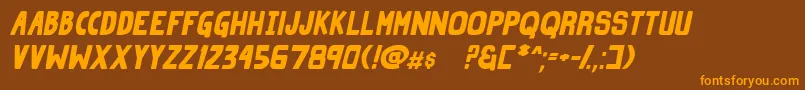 Fonte GrindZeroBoldItalic – fontes laranjas em um fundo marrom