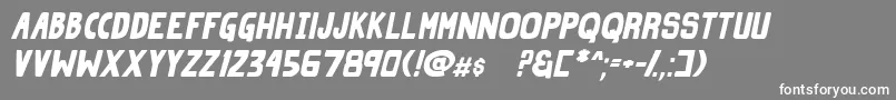 GrindZeroBoldItalic Font – White Fonts on Gray Background