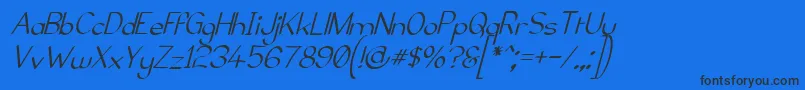 ElfarNormalItalicG98 Font – Black Fonts on Blue Background