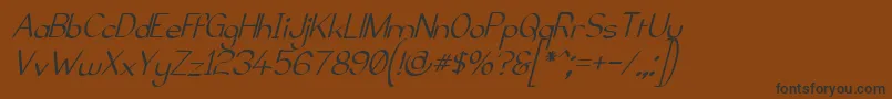 ElfarNormalItalicG98-Schriftart – Schwarze Schriften auf braunem Hintergrund
