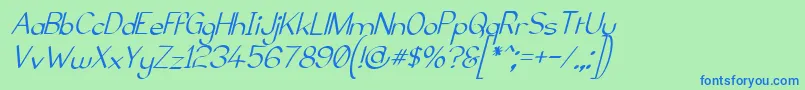 fuente ElfarNormalItalicG98 – Fuentes Azules Sobre Fondo Verde