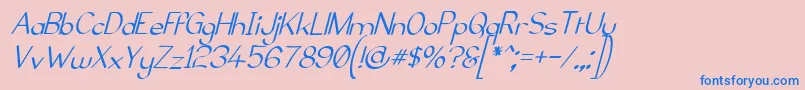 ElfarNormalItalicG98 Font – Blue Fonts on Pink Background