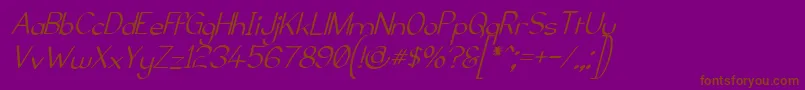 ElfarNormalItalicG98 Font – Brown Fonts on Purple Background