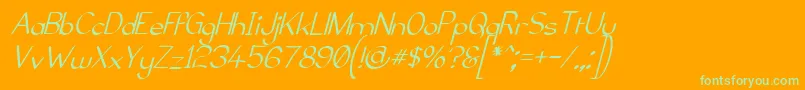 ElfarNormalItalicG98 Font – Green Fonts on Orange Background