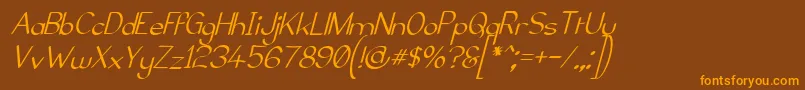 ElfarNormalItalicG98 Font – Orange Fonts on Brown Background