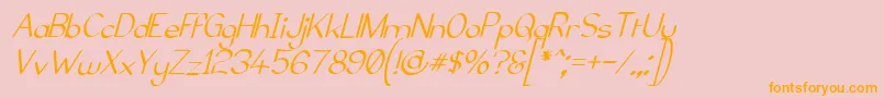 ElfarNormalItalicG98 Font – Orange Fonts on Pink Background