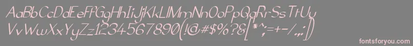 ElfarNormalItalicG98-Schriftart – Rosa Schriften auf grauem Hintergrund