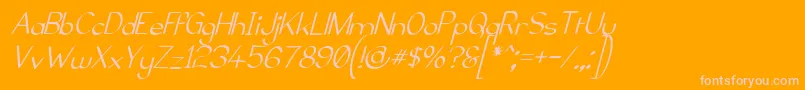 ElfarNormalItalicG98 Font – Pink Fonts on Orange Background
