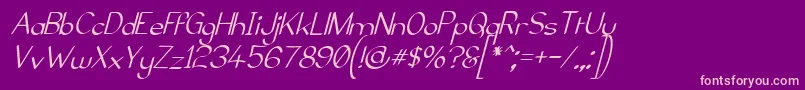 ElfarNormalItalicG98-Schriftart – Rosa Schriften auf violettem Hintergrund