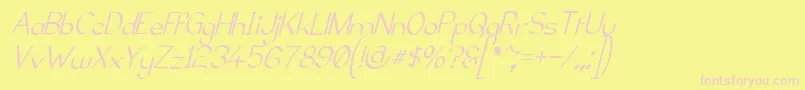 ElfarNormalItalicG98 Font – Pink Fonts on Yellow Background