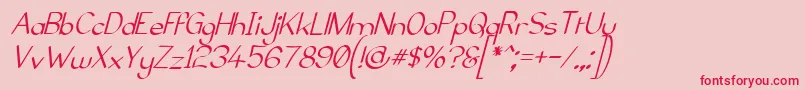 Шрифт ElfarNormalItalicG98 – красные шрифты на розовом фоне