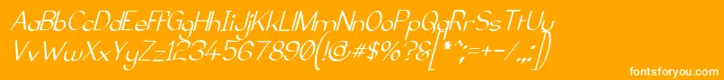 ElfarNormalItalicG98 Font – White Fonts on Orange Background