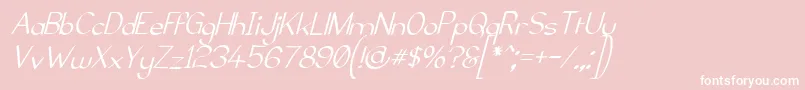 フォントElfarNormalItalicG98 – ピンクの背景に白い文字