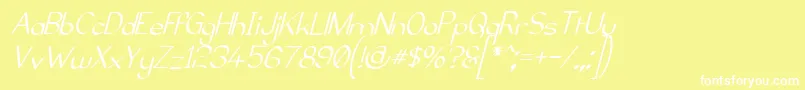 ElfarNormalItalicG98 Font – White Fonts on Yellow Background