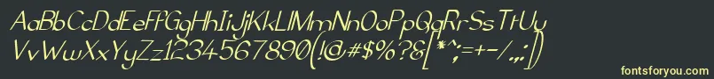 ElfarNormalItalicG98-Schriftart – Gelbe Schriften auf schwarzem Hintergrund