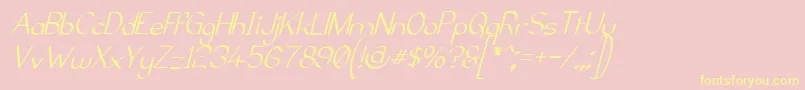 フォントElfarNormalItalicG98 – 黄色のフォント、ピンクの背景
