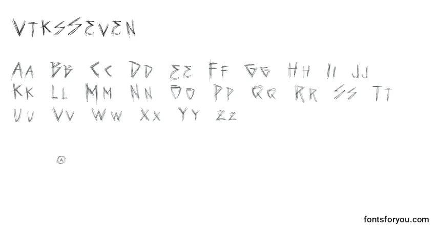 Schriftart VtksSeven – Alphabet, Zahlen, spezielle Symbole