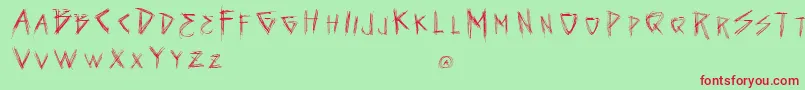VtksSeven Font – Red Fonts on Green Background