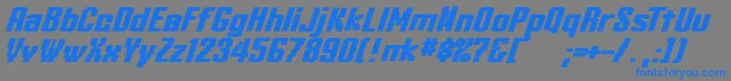 KleinheadlineBoldoblique Font – Blue Fonts on Gray Background