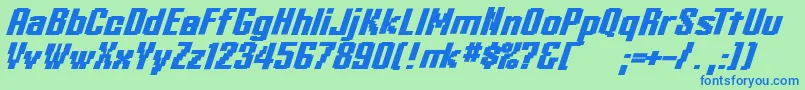 KleinheadlineBoldoblique Font – Blue Fonts on Green Background