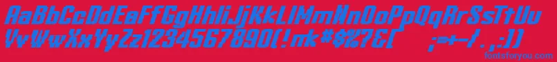 KleinheadlineBoldoblique Font – Blue Fonts on Red Background