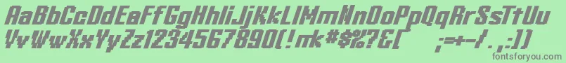 KleinheadlineBoldoblique Font – Gray Fonts on Green Background