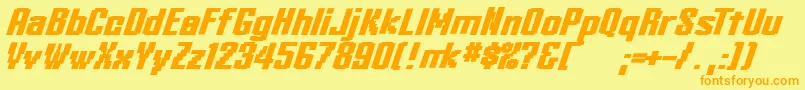 KleinheadlineBoldoblique Font – Orange Fonts on Yellow Background