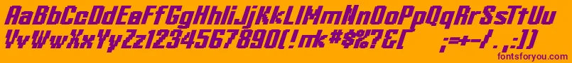 KleinheadlineBoldoblique Font – Purple Fonts on Orange Background