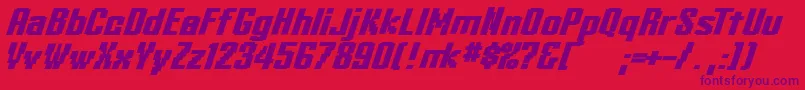 フォントKleinheadlineBoldoblique – 赤い背景に紫のフォント