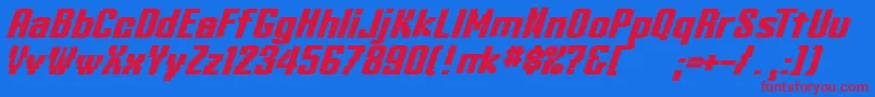 KleinheadlineBoldoblique Font – Red Fonts on Blue Background