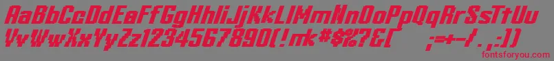 Czcionka KleinheadlineBoldoblique – czerwone czcionki na szarym tle