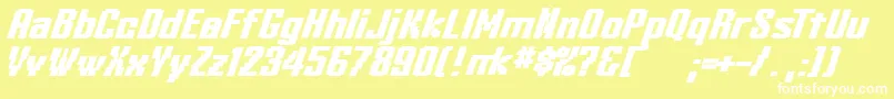 フォントKleinheadlineBoldoblique – 黄色い背景に白い文字